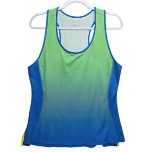 Loco Skailz Tank Top Womens XL Racerback Performance Ombre Green Run Workout